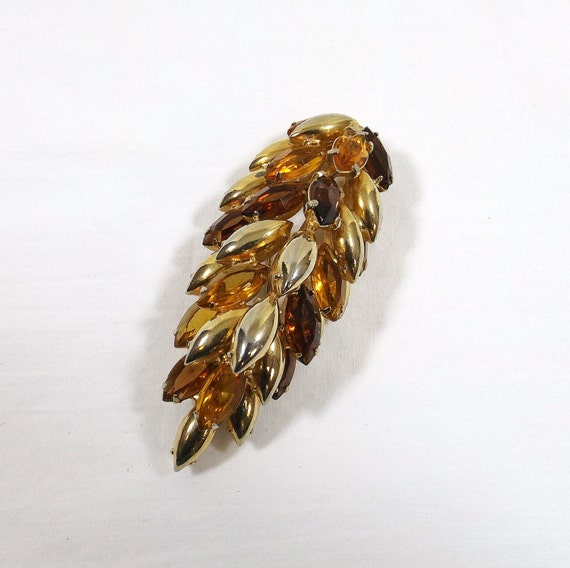 ALICE CAVINESS 3-D Leaf in Amber, Golden Topaz, a… - image 1