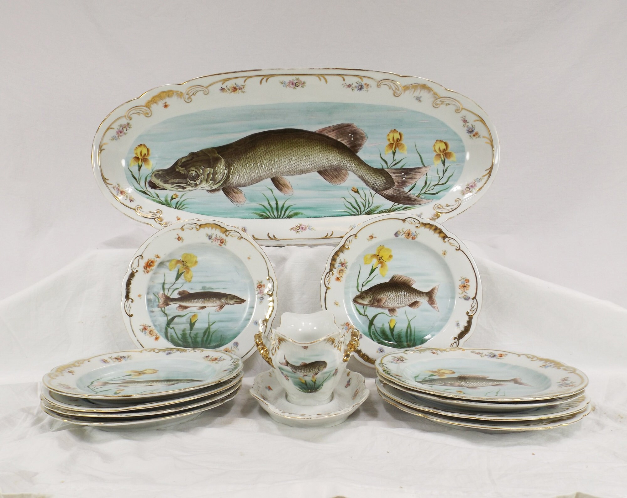 リモージュ魚のイラスト付き皿 6枚セット 【公式通販】