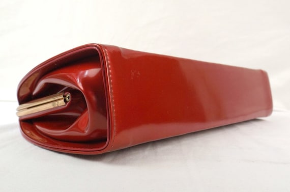 1960's Metallic Red Patent Leather Handbag - image 5