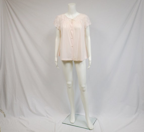 WARNER'S Pink Bed Jacket or Pajama Top US Size Sm… - image 2