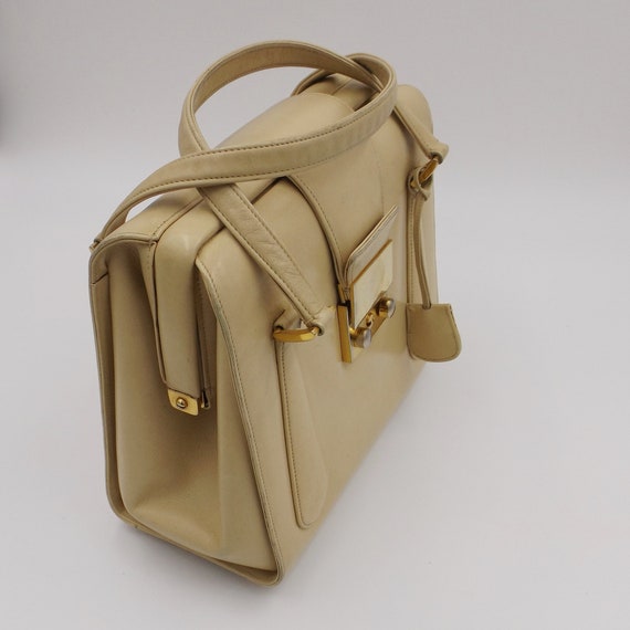 NETTIE ROSENSTEIN Bone Leather Satchel with Key - image 3