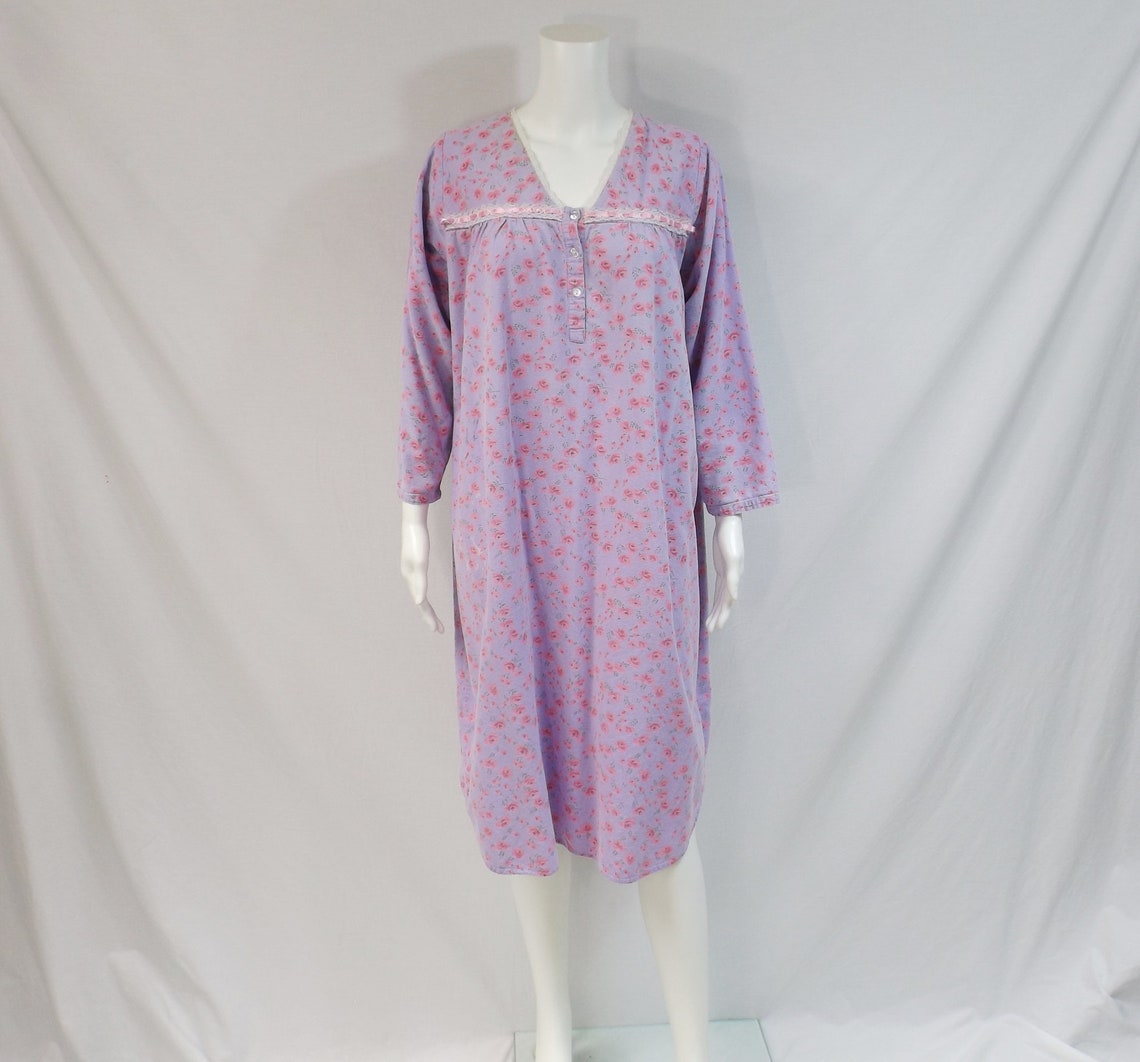 ANTHONY RICHARDS Flannel Night Gown US Size Large L Etsy