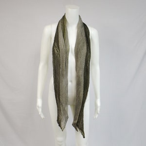 14&#39; x 75&#39; Long Variegated Green Gray Crinkled Scarf