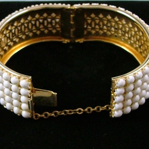 White on Gold Clamper Bracelet image 3