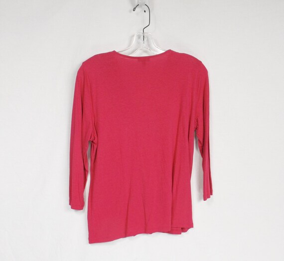 TALBOTS Soft Fuchsia Knit Pullover Top Size US La… - image 5