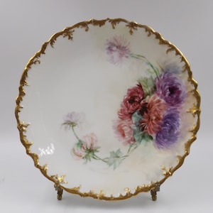 ca. 1894 DELINIERES & COMPANY Limoges Frankreich Handbemalte Platte 21 cm