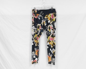 Anthropologie Floral Yoga Leggings Size Large L