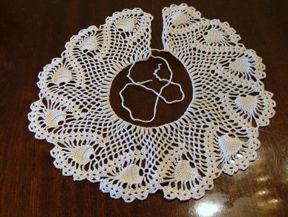 Hand Crocheted Collar Pineapple Pattern - image 1