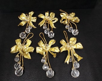 Lucite Acrylic Crystal Ornaments Set of Six 6