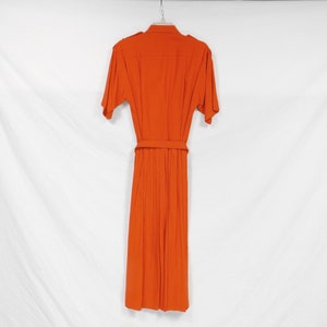 ARGENTI 100% Noil Silk Orange Shirt Dress Size 6 image 2