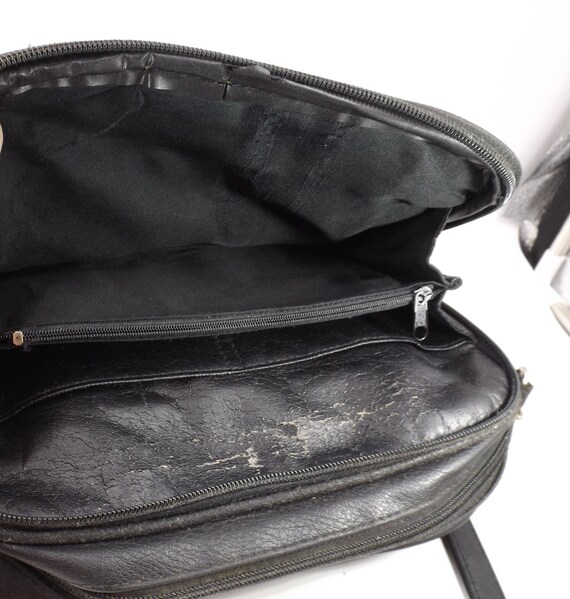 Black Leather Patchwork Shoulder Bag - image 5