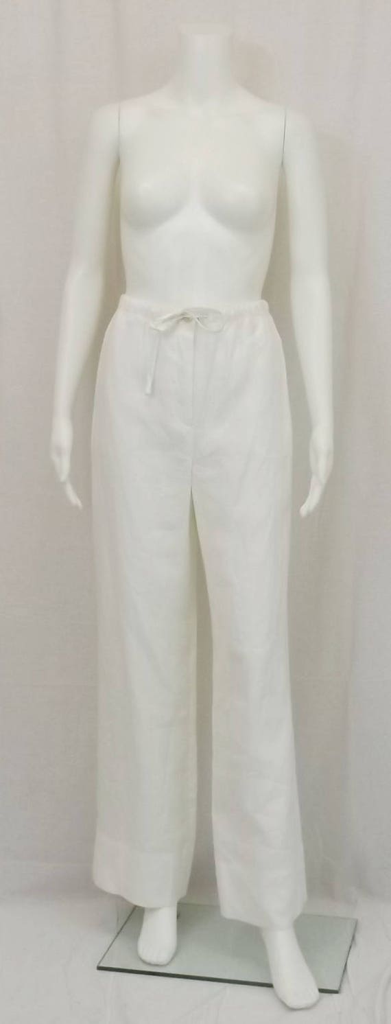 ESCADA White Linen Pants Size Medium M - image 3