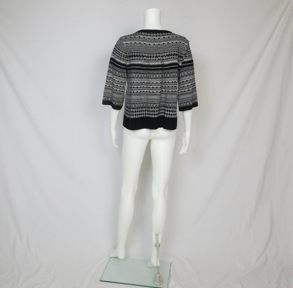 STYLE & CO. Black and White Cardigan U S Size P L Petite Large View 4