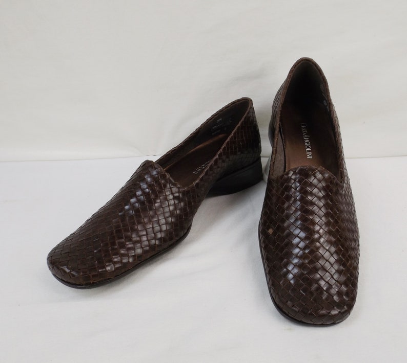 ENZO ANGIOLINI Dark Brown Woven Leather Loafers US Women's | Etsy