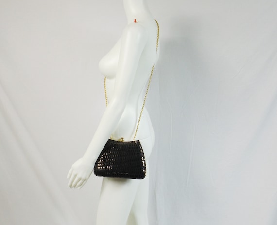 LISETTE LTD Moc Croc Patent Leather Shoulder Bag - image 2