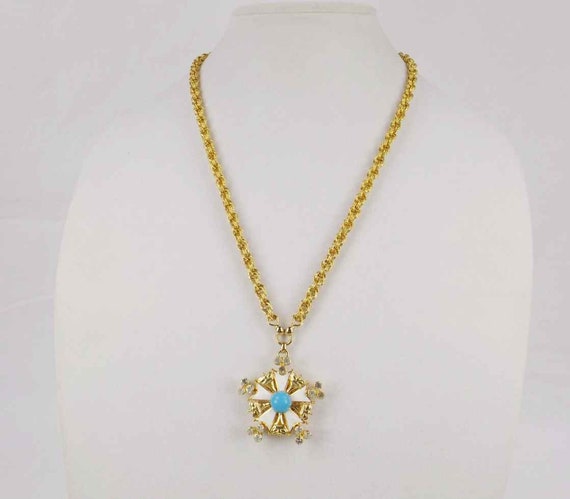 NETTIE ROSENSTEIN Star and Crown Pendant Necklace