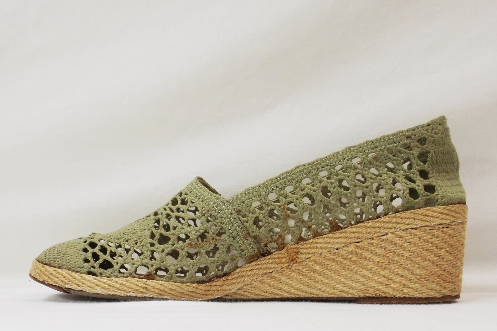 PAPPAGALLO Sage Green Espadrilles With Wedge Heels US Size | Etsy
