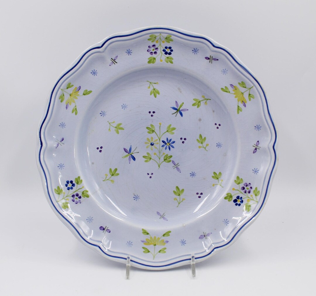 1970年頃 ロンシャン陶器 プランタン柄 ディナープレート 10-1/8インチ