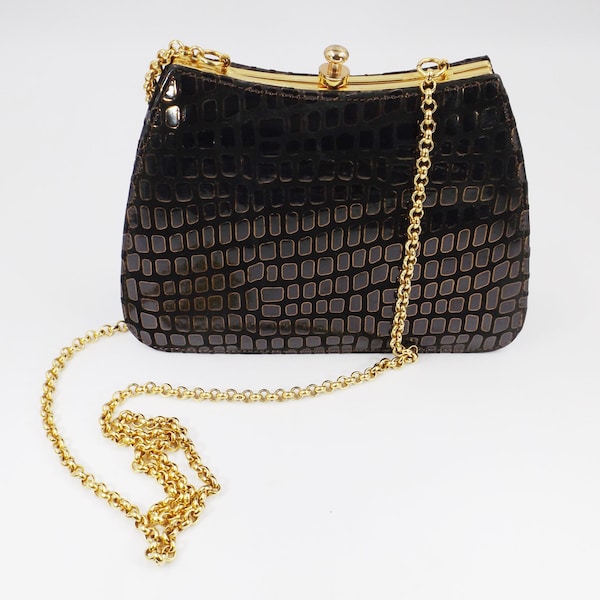 LISETTE LTD Moc Croc Sac à bandoulière en cuir breveté