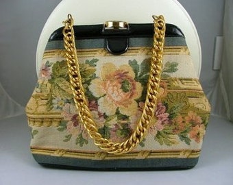 NETTIE ROSENSTEIN Designer Bolsa Bordada Vintage