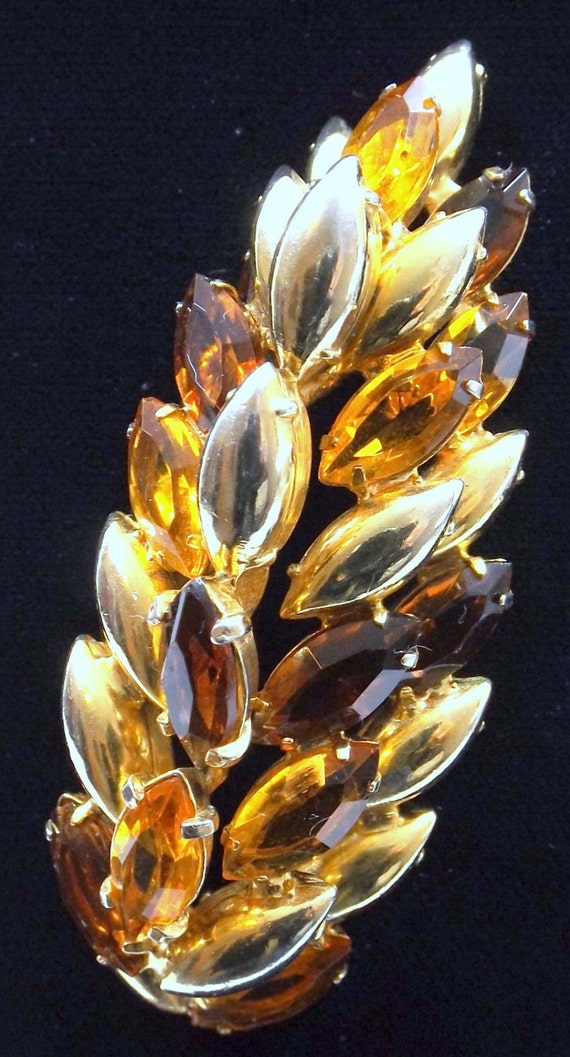 ALICE CAVINESS 3-D Leaf in Amber, Golden Topaz, a… - image 4