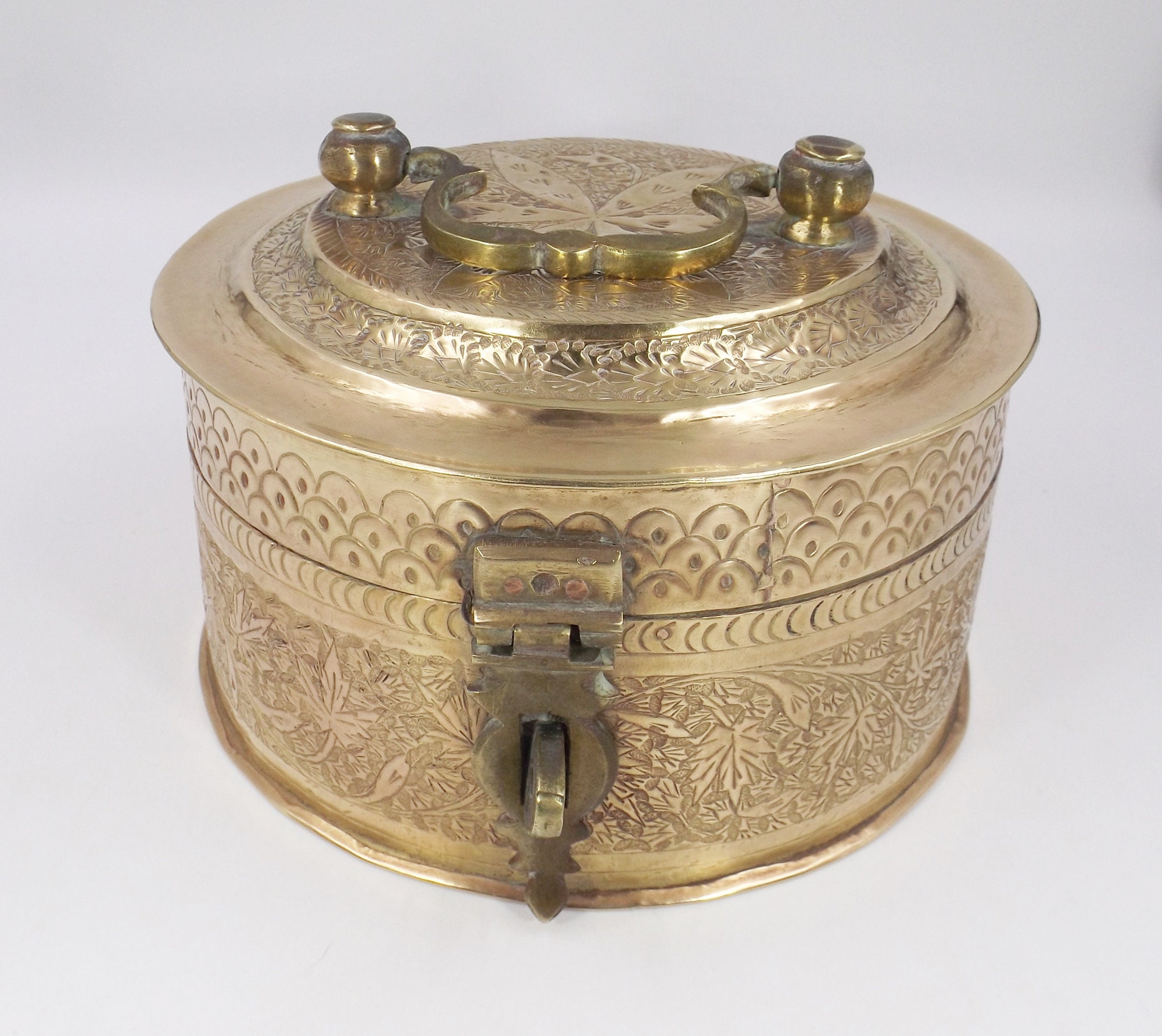 Brass Indian Chapati Box - Ca 1900 Brass Indian Chapati Box - Ca 1900