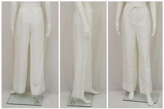 ESCADA White Linen Pants Size Medium M - image 1