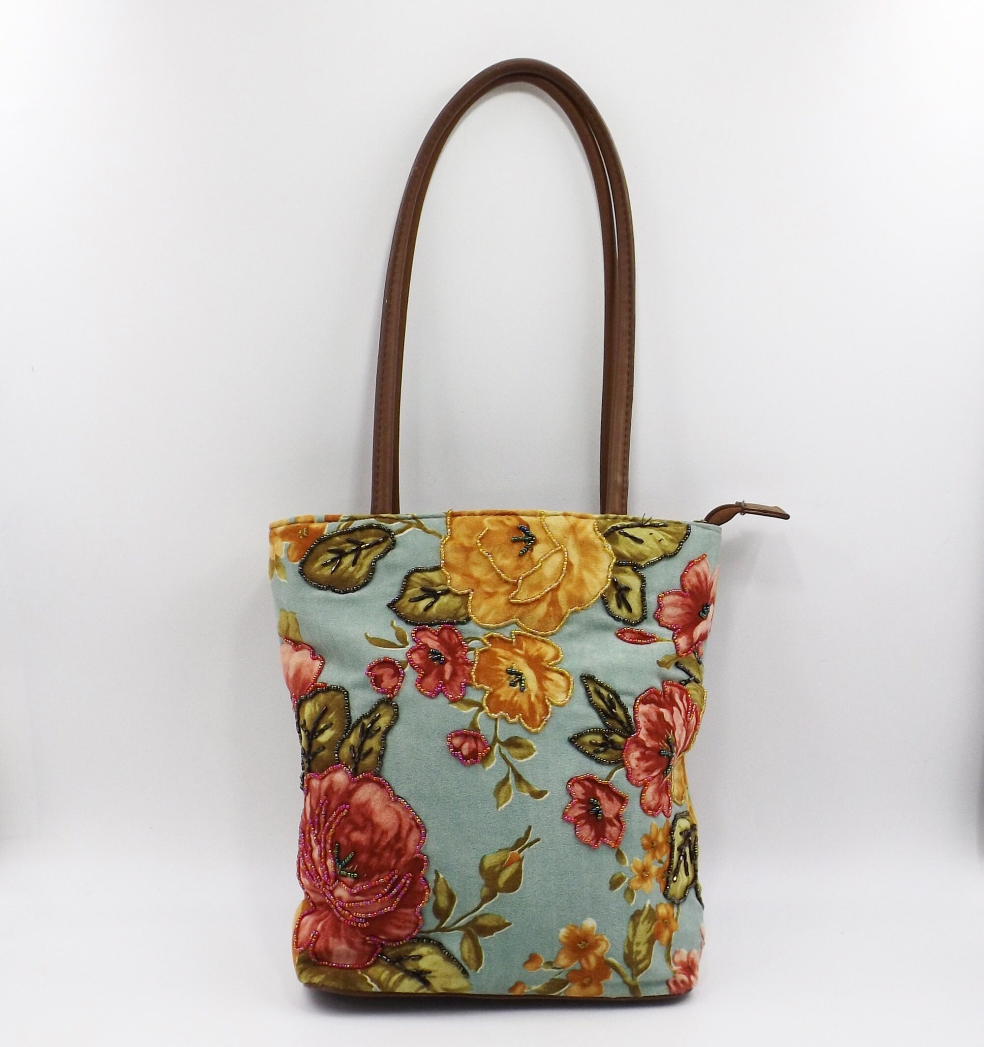 BUENO of California Floral Faux Suede Shoulder Bag Etsy Ireland