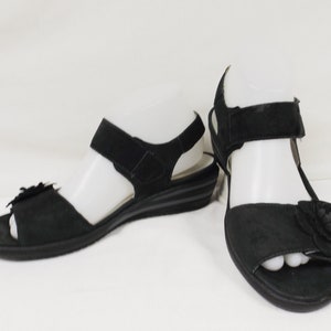 WALDLAUFER Black Suede Leather Sandals UK Size 5.5 US Size 7.5