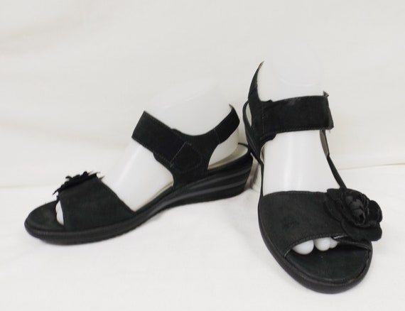 WALDLAUFER Black Suede Leather Sandals UK Size 5.5 US Size 7.5 | Etsy