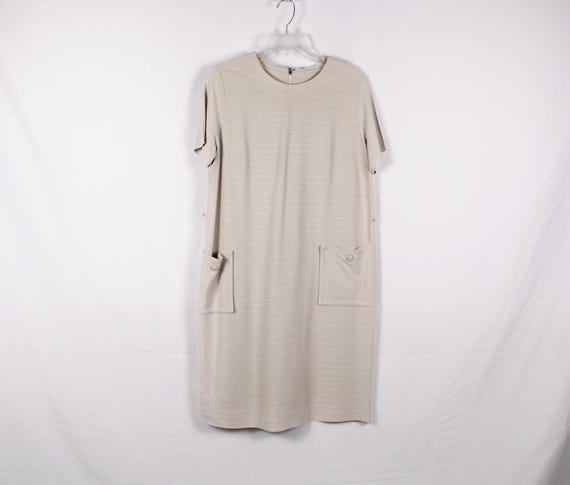 1960's Beige Sheath Dress US Size Large