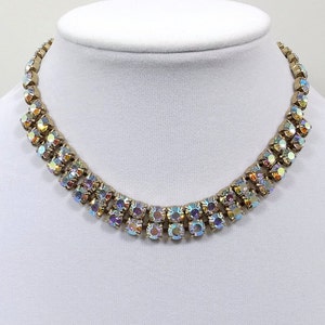 Clear Crystal Aurora Borealis Choker Necklace
