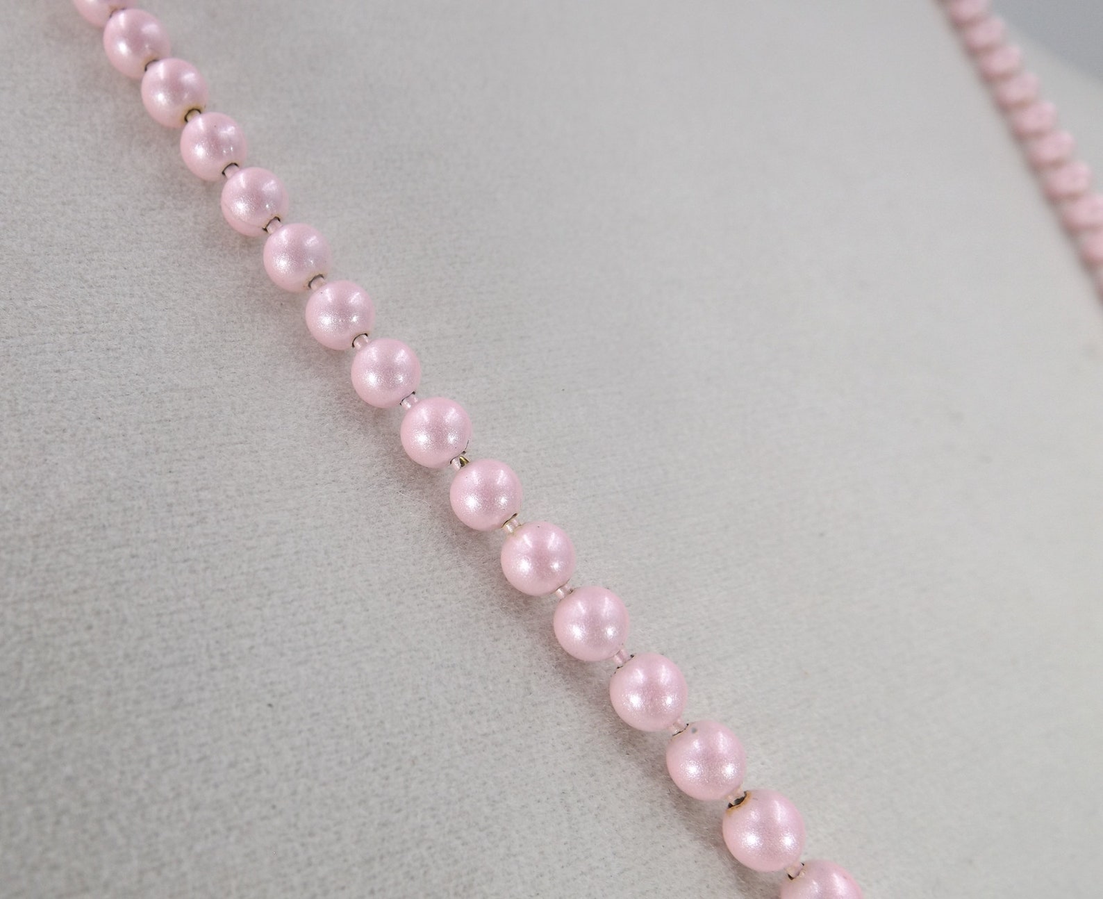 25 5mm Pink Faux Pearl Pink Ball Chain Necklace Etsy