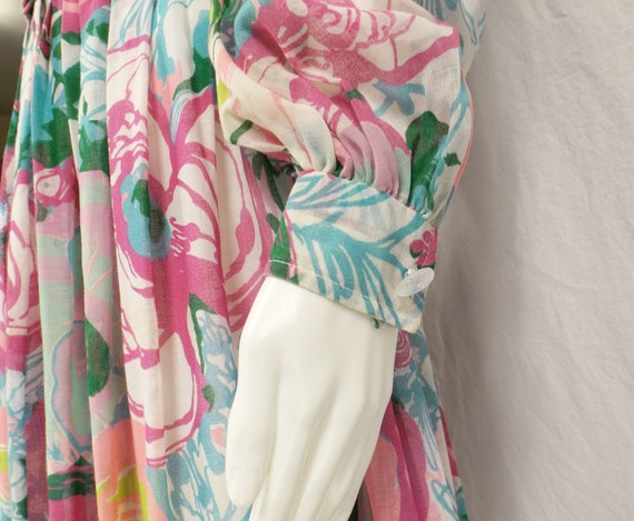 1960's Custom OOAK Mod Floral Cotton Print Dress … - image 8