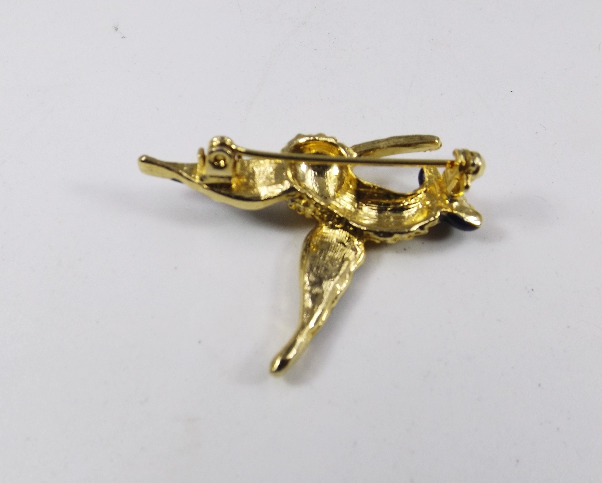 BROCHE COLIBRI MÉTAL blanc argenté oiseau fleur Strass EUR 15,95 - FR
