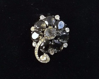 JULIANA D & E Black Diamond Brooch