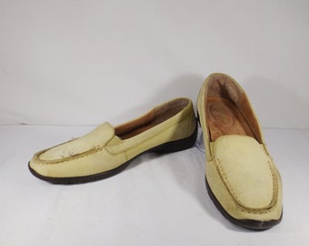 NATURALIZER Yellow Nubuck Leather Slip On Flats US Size 6 M