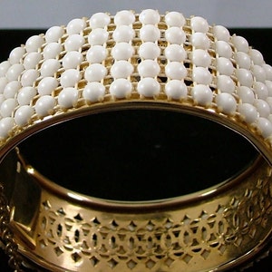 White on Gold Clamper Bracelet image 4