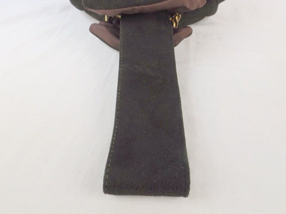 1940's Espresso Brown Suede Wristlet Purse - image 4