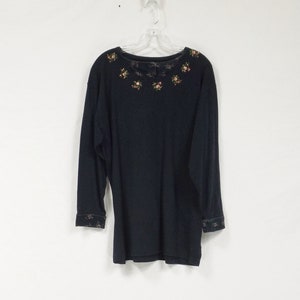 CAPACITY Navy Blue Cotton Knit Top US Size Large L