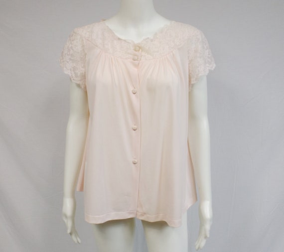 WARNER'S Pink Bed Jacket or Pajama Top US Size Sm… - image 5