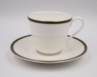 Set of 3 1993 ROYAL DOULTON Oxford Black Cup and Saucer Set