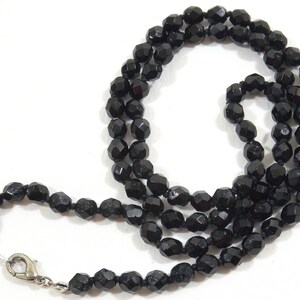 Hand Tied Jet Glass Bead Necklace image 4