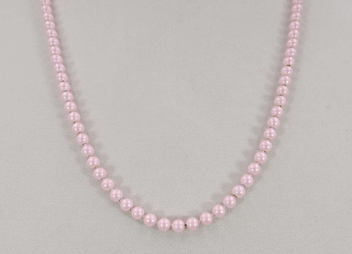 25 5mm Pink Faux Pearl Pink Ball Chain Necklace - Etsy
