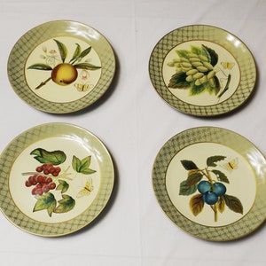 RAYMOND WAITES Decorative Fruit & Butterfly Plates Set of 4