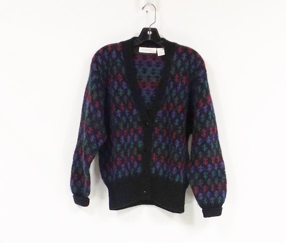 Le MODA Mohair and Wool Blend Cardigan Sweater US… - image 1