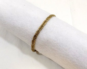 Gold Tone Etched Link Bracelet