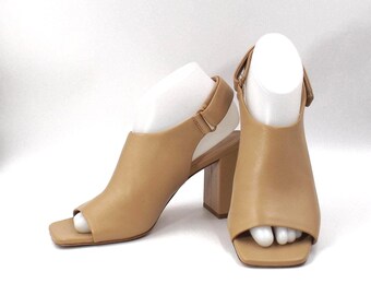 VINCE Camel Leather Sling Back Mules US Size 7M