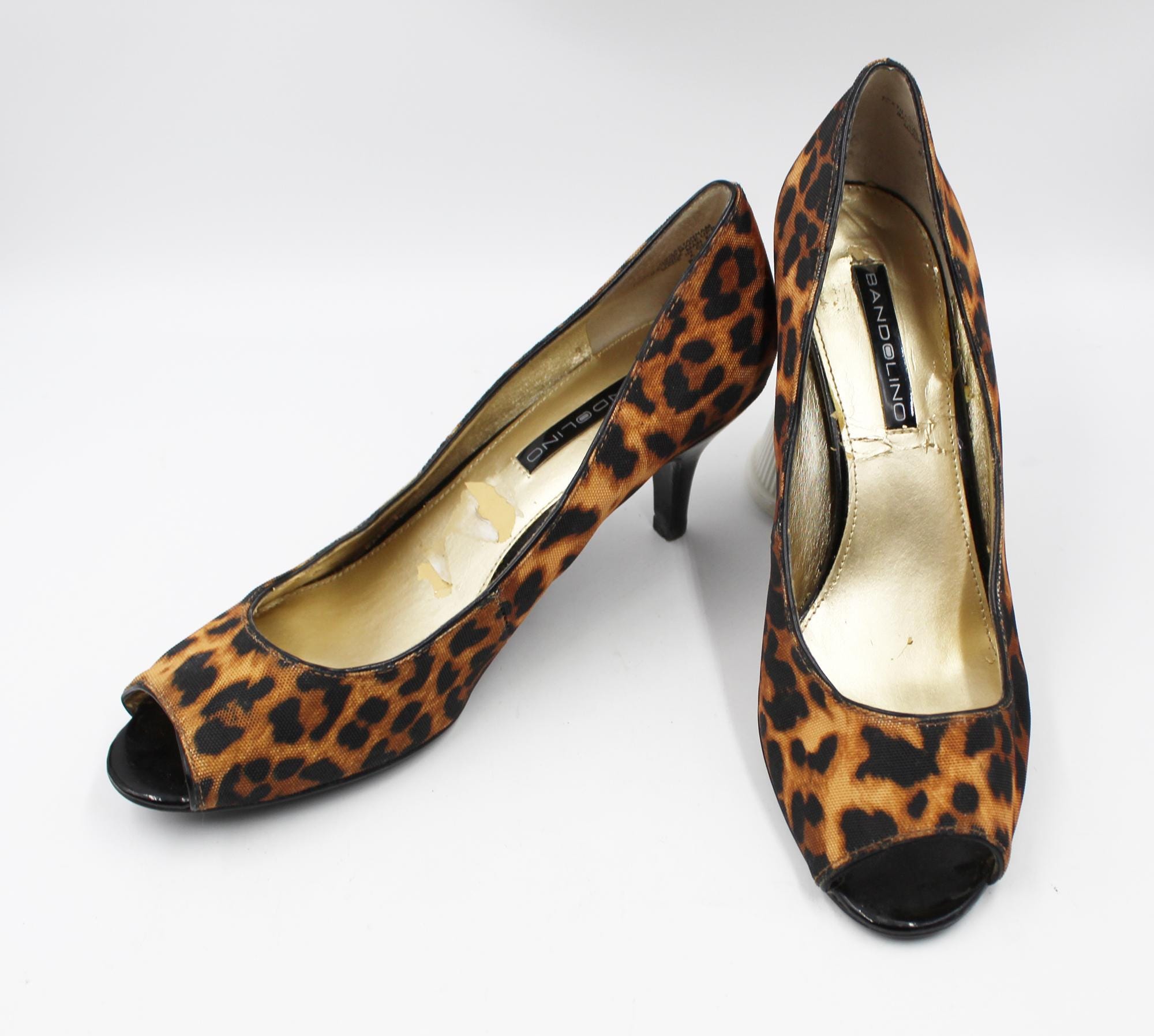BANDOLINO Leopard Print Peep Toe Pumps US Size 8M - Etsy