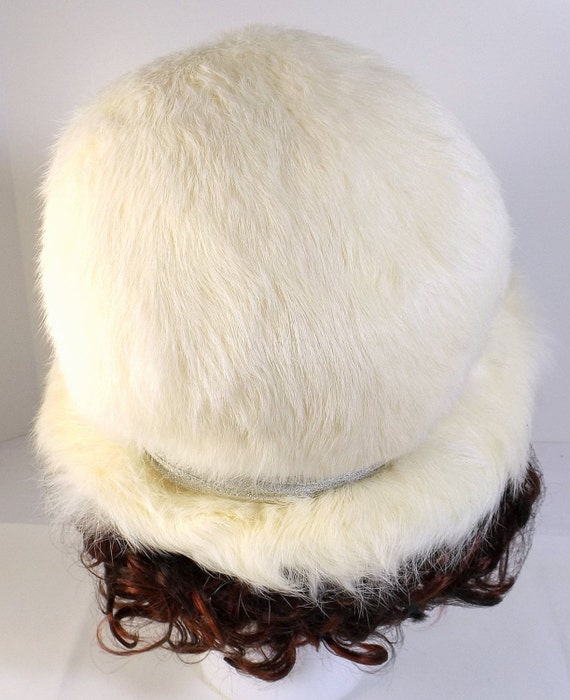 CHRISTINE ORIGINAL Jeweled White Rabbit Fur Hat - image 3